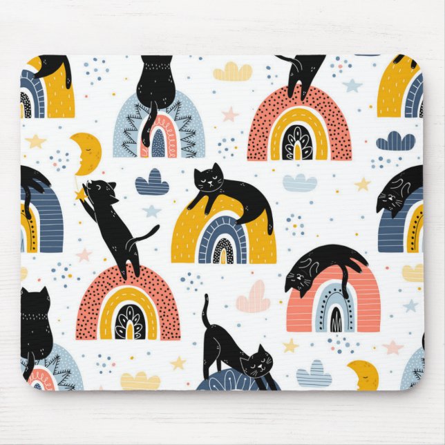 Alfombrilla De Ratón Patrón de gato (Frente)