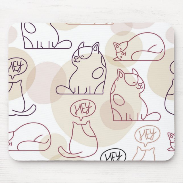 Alfombrilla De Ratón Patrón de gato (Frente)