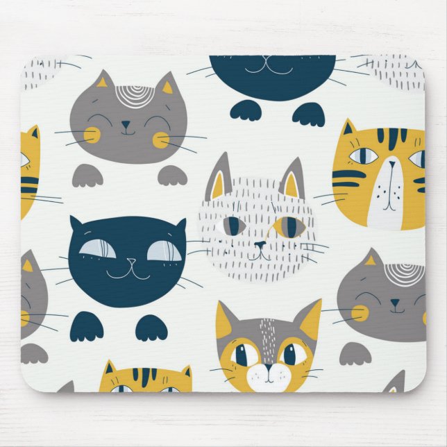 Alfombrilla De Ratón Patrón de gato (Frente)