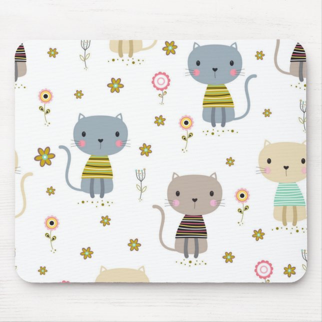 Alfombrilla De Ratón Patrón de gato (Frente)
