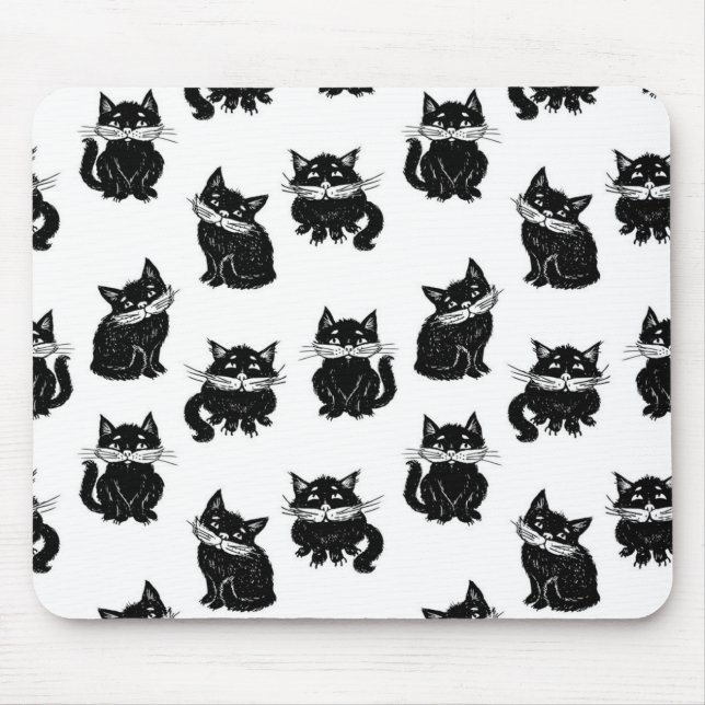 Alfombrilla De Ratón Patrón de gato (Frente)
