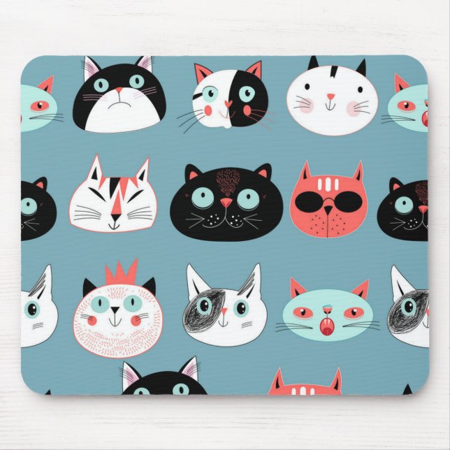 Alfombrilla De Ratón Patrón de gato (Frente)
