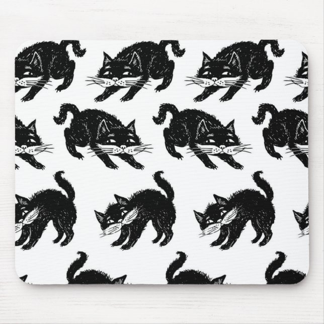Alfombrilla De Ratón Patrón de gato (Frente)