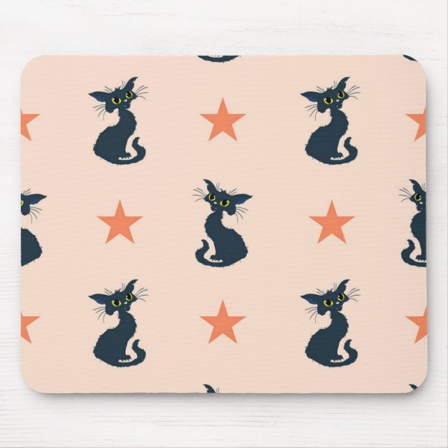 Alfombrilla De Ratón Patrón de gato (Frente)