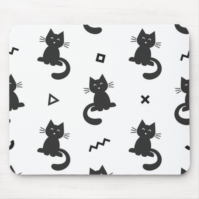 Alfombrilla De Ratón Patrón de gato (Frente)