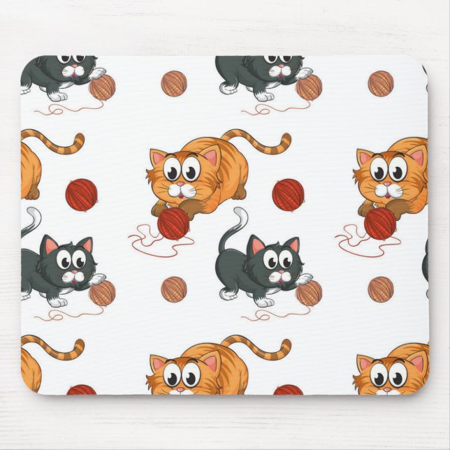 Alfombrilla De Ratón Patrón de gato (Frente)