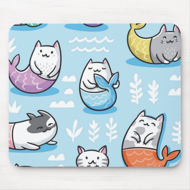 Alfombrilla De Ratón Patrón de gato (Frente)