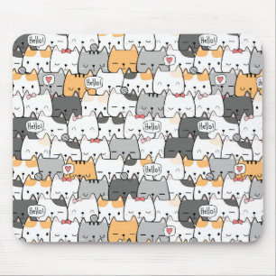 Alfombrilla De Ratón Patrón de gato de corte