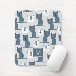 Alfombrilla De Ratón Patrón de gatos animales de corte personalizado