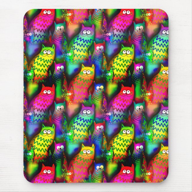 Alfombrilla De Ratón Patrón de gatos divertidos-54578 (Frente)