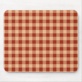 Alfombrilla De Ratón Patrón de Gingham a Cuadros Marrón