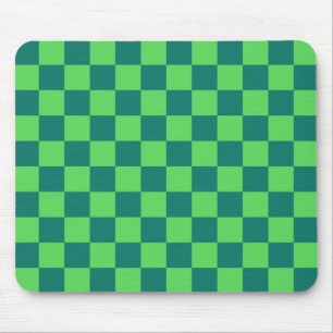 Alfombrilla De Ratón Patrón de Gingham de Blue Green Checkered