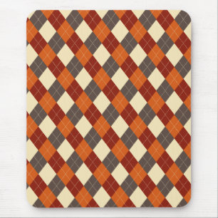 Alfombrilla De Ratón Patrón de gingham de otoño