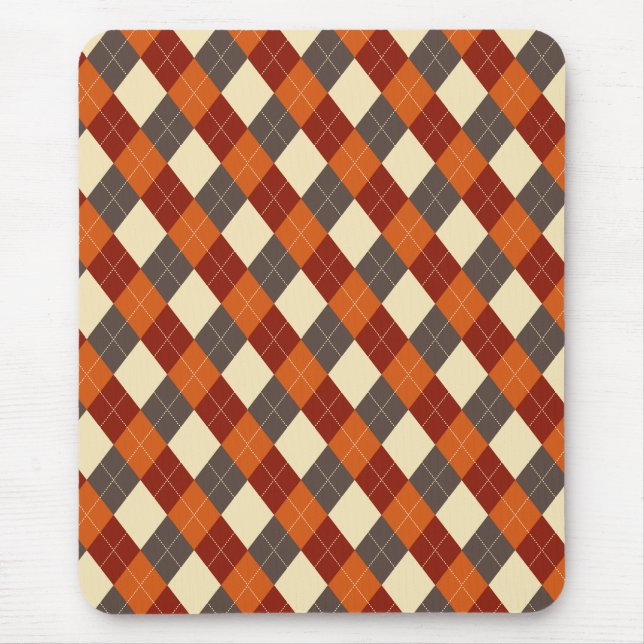 Alfombrilla De Ratón Patrón de gingham de otoño  (Frente)