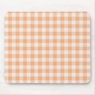 Alfombrilla De Ratón Patrón de Gingham de Peach White Checkered
