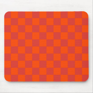 Alfombrilla De Ratón Patrón de Gingham de Red Checkered naranja