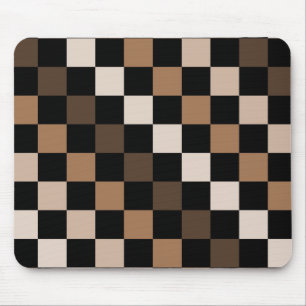 Alfombrilla De Ratón Patrón de Gingham negro negro marrón