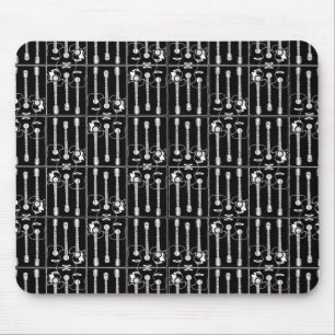 Alfombrilla De Ratón Patrón de guitarras musicales negro