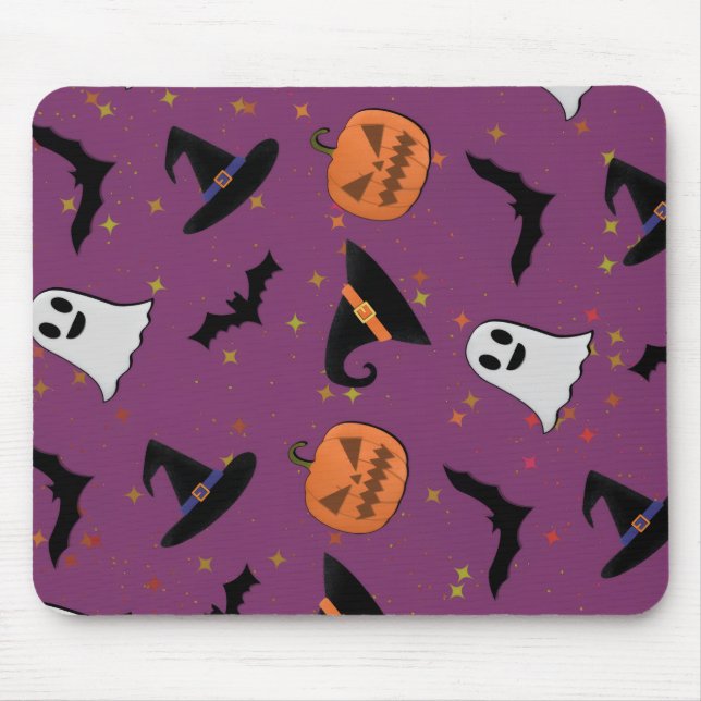 Alfombrilla De Ratón Patrón de Halloween sin foco (Frente)