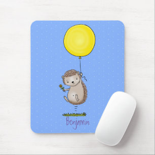 Alfombrilla De Ratón Patrón de hedgehog y personalizado de globos