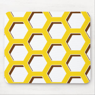 Alfombrilla De Ratón Patrón de hexágono amarillo