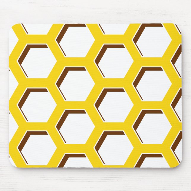 Alfombrilla De Ratón Patrón de hexágono amarillo (Frente)