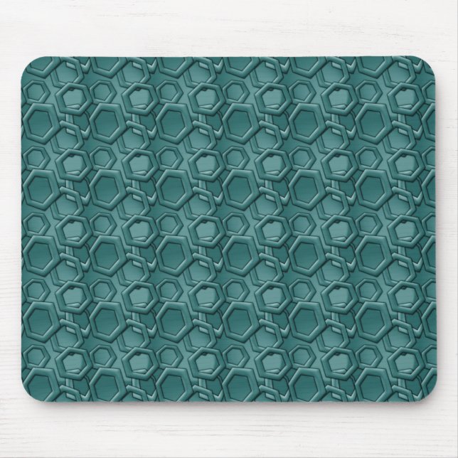 Alfombrilla De Ratón Patrón de hexágono azul (Frente)