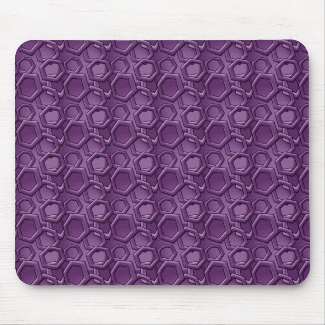Alfombrilla De Ratón Patrón de Hexagons violeta (Frente)