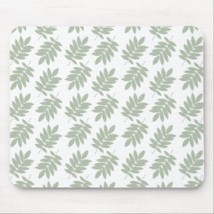 Alfombrilla De Ratón Patrón de hoja de saúco verde + blanco