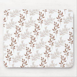 Alfombrilla De Ratón Patrón de hoja vintage de color rojo marrón