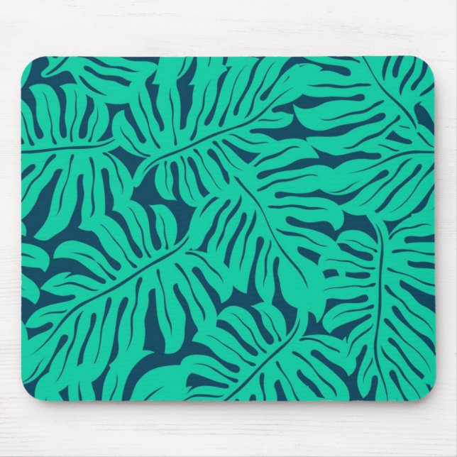 Alfombrilla De Ratón Patrón de hojas (Frente)