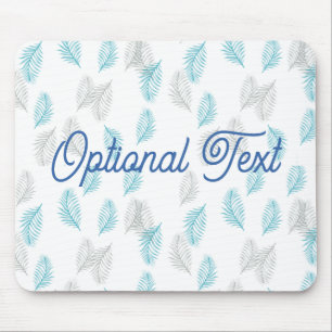 Alfombrilla De Ratón Patrón de hojas azules y grises