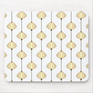 Alfombrilla De Ratón Patrón de hojas en sepia