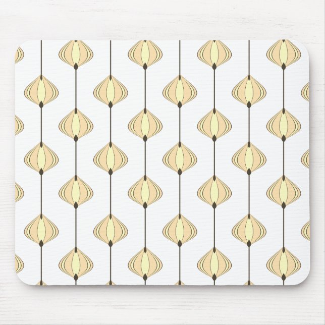 Alfombrilla De Ratón Patrón de hojas en sepia (Frente)