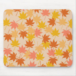 Alfombrilla De Ratón Patrón de hojas florales y de 2000 de Naranja marr