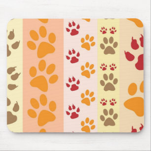 Alfombrilla De Ratón Patrón de huellas de animales en colores naturales