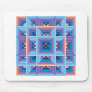 Alfombrilla De Ratón Patrón de inclinación 3 en azul y púrpura