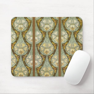 Alfombrilla De Ratón Patrón de Insecto de Lirio Art Nouveau Verde Salvi
