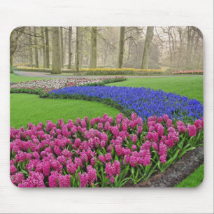 Alfombrilla De Ratón Patrón de jacinto de uva, tulipanes y 2