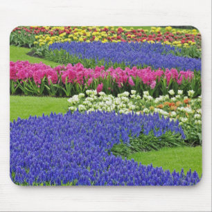 Alfombrilla De Ratón Patrón de jacinto de uva, tulipanes y 3