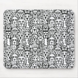 Alfombrilla De Ratón Patrón de la cabeza del perro