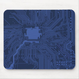 Alfombrilla De Ratón Patrón de la tarjeta madre azul geek