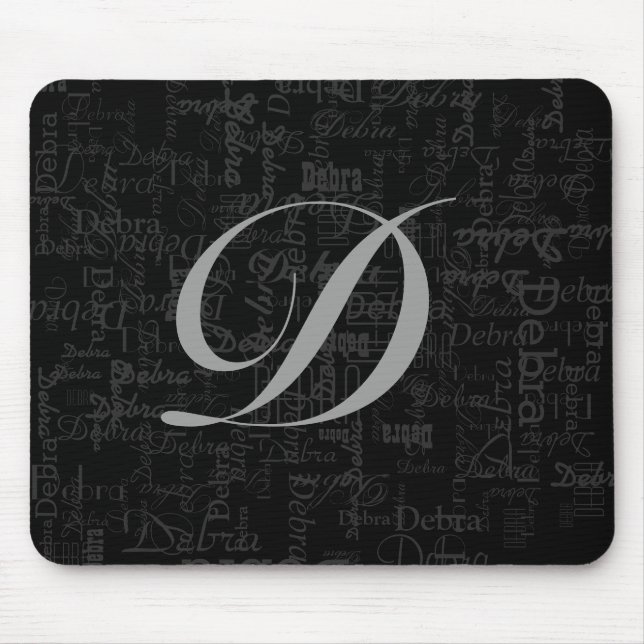 Alfombrilla De Ratón patrón de letra y nombre inicial personalizado (Frente)