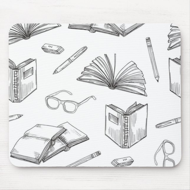 Alfombrilla De Ratón Patrón de libro (Frente)