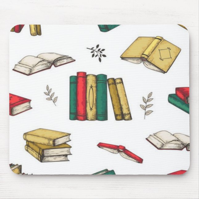 Alfombrilla De Ratón Patrón de libro (Frente)