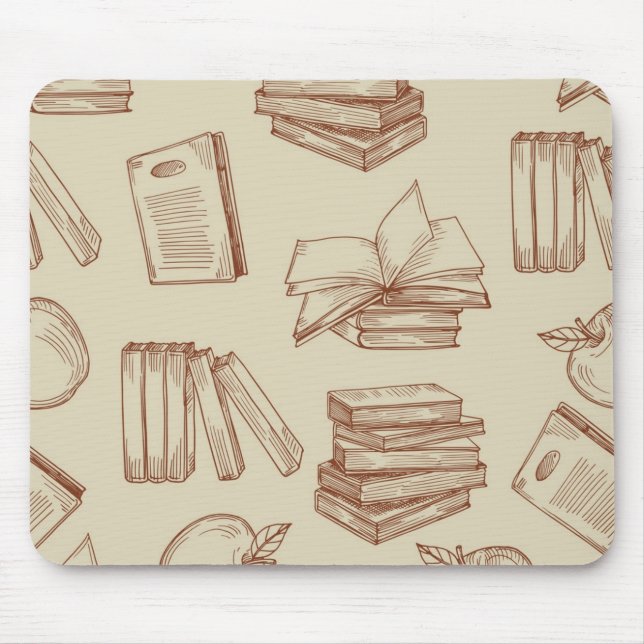 Alfombrilla De Ratón Patrón de libro (Frente)