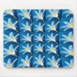 Alfombrilla De Ratón Patrón de Lily Blanca con Encanto