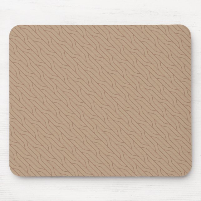 Alfombrilla De Ratón Patrón de línea ondulada beige mocha mousse marrón (Frente)