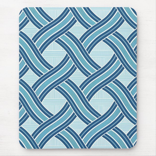Alfombrilla De Ratón Patrón de líneas azules (Frente)