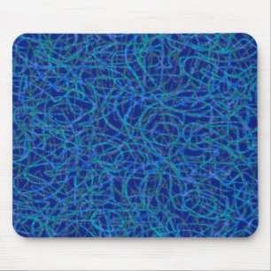 Alfombrilla De Ratón Patrón de líneas de garabatos azules